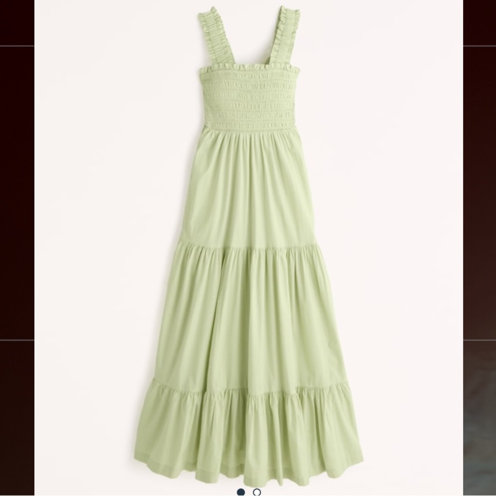 Lime Green Smocked Bodice Easy Maxi Dress